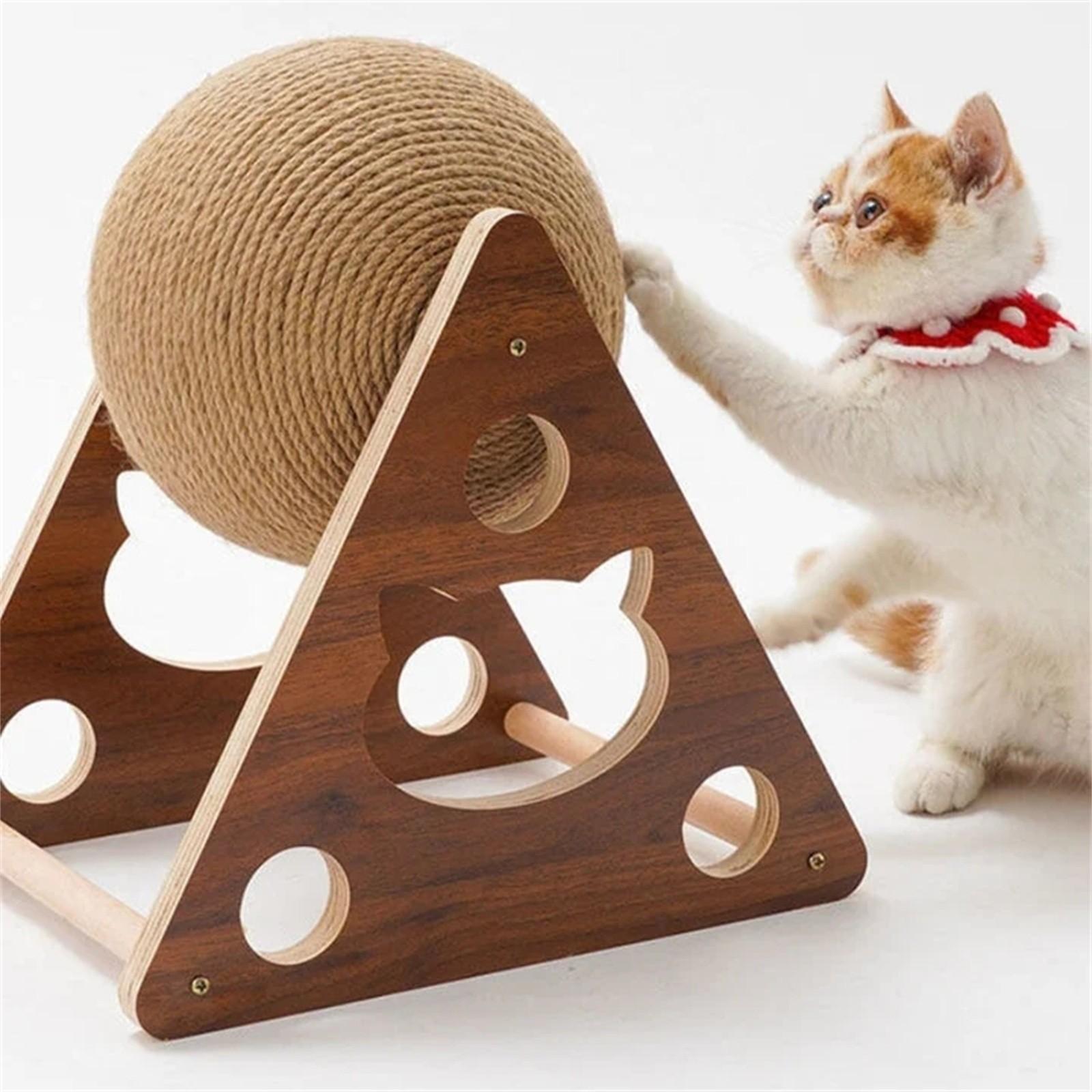 

Wooden Hemp Rope Ball Grabbing Pet Toy S