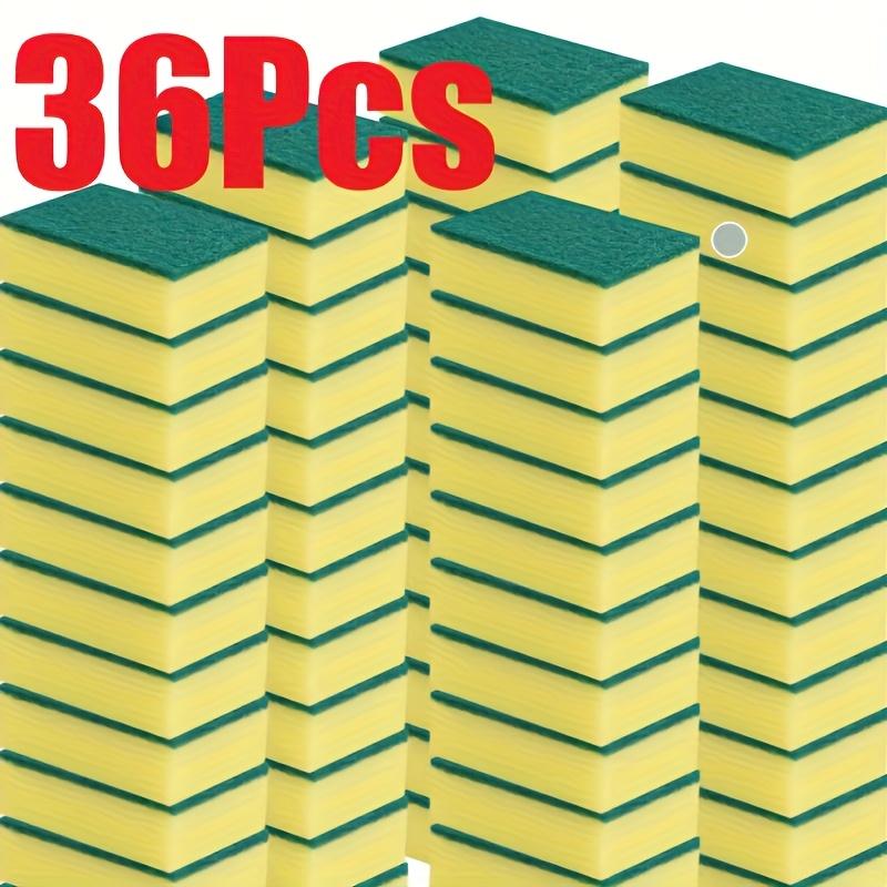 18/36pcs Kitchen Sponges, Multi-Functional, Super Absorbent, Rust & Oil Stain Remover, Double-Layer Grip Design for Tableware, C