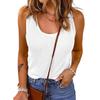 2023 European & American Women's Casual Vest: Spring/Autumn Solid Color U-Neck T-Shirt