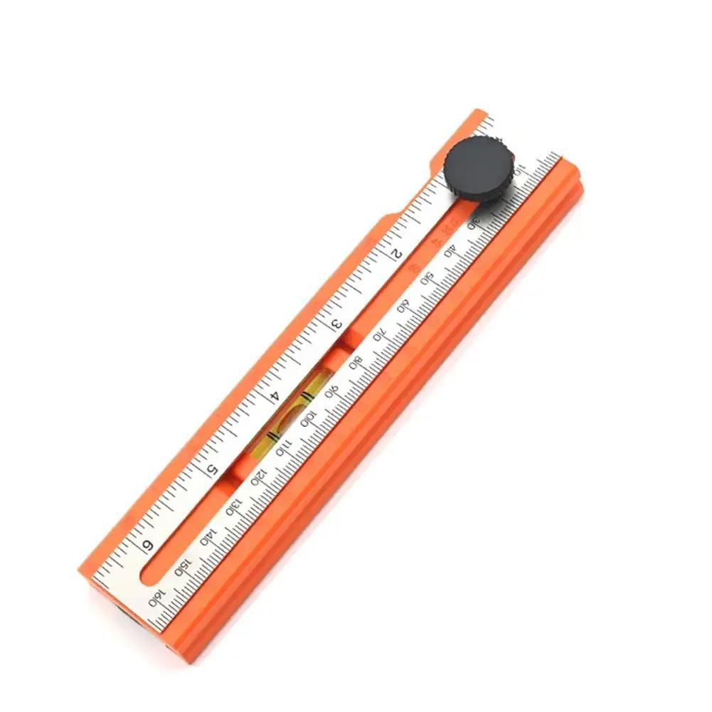 Foldable Marking Ruler Woodworker Horizontal Mark Base with Blisters Multifunctional Positioning Ruler with Scale Measuring Tool