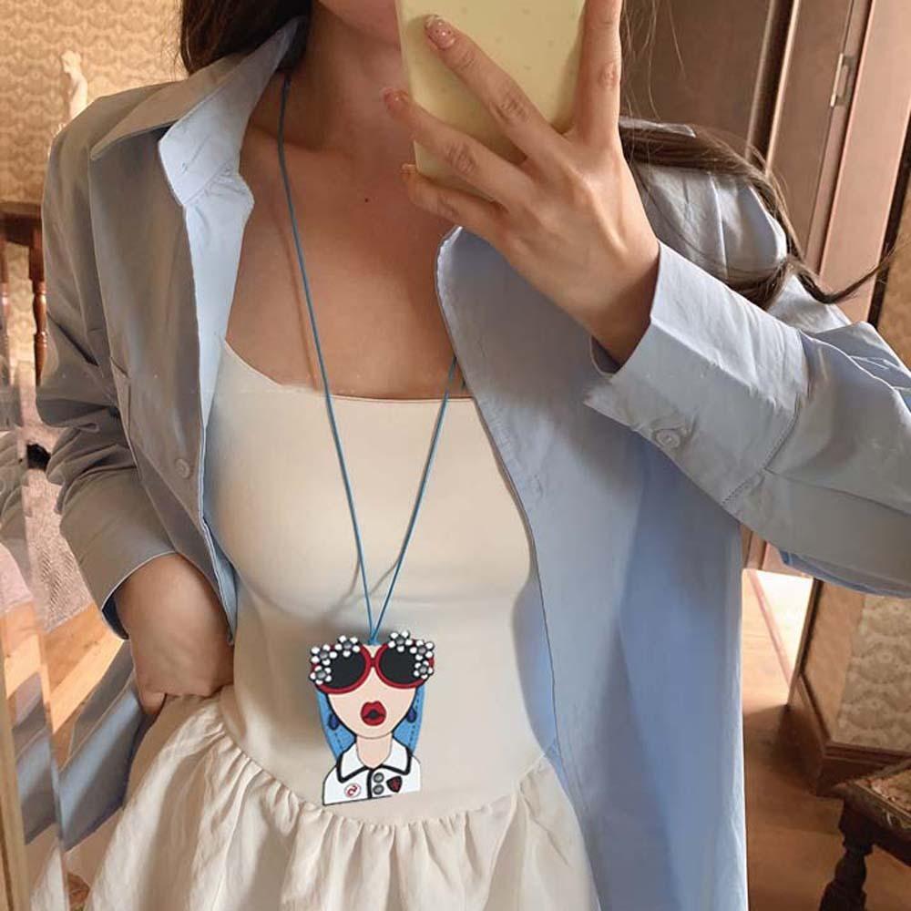 Embroidery Leather Sunglasses Storage Necklace Anti-lost Magnetic Glasses Protective Rope  School