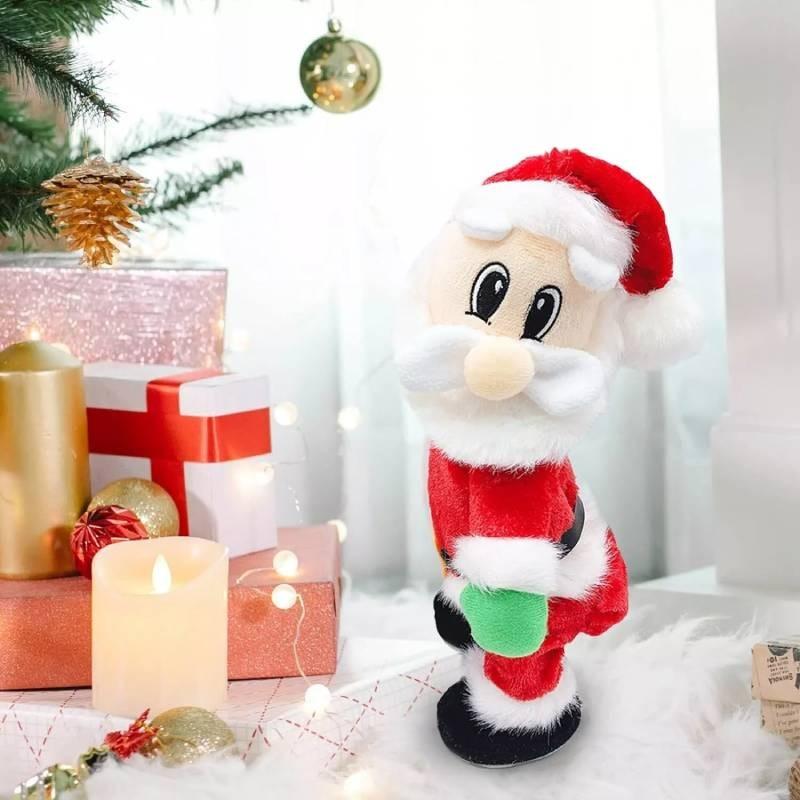 Whimsical Christmas Animated Santa Toy Featuring Lively Music And Charming Plush Design