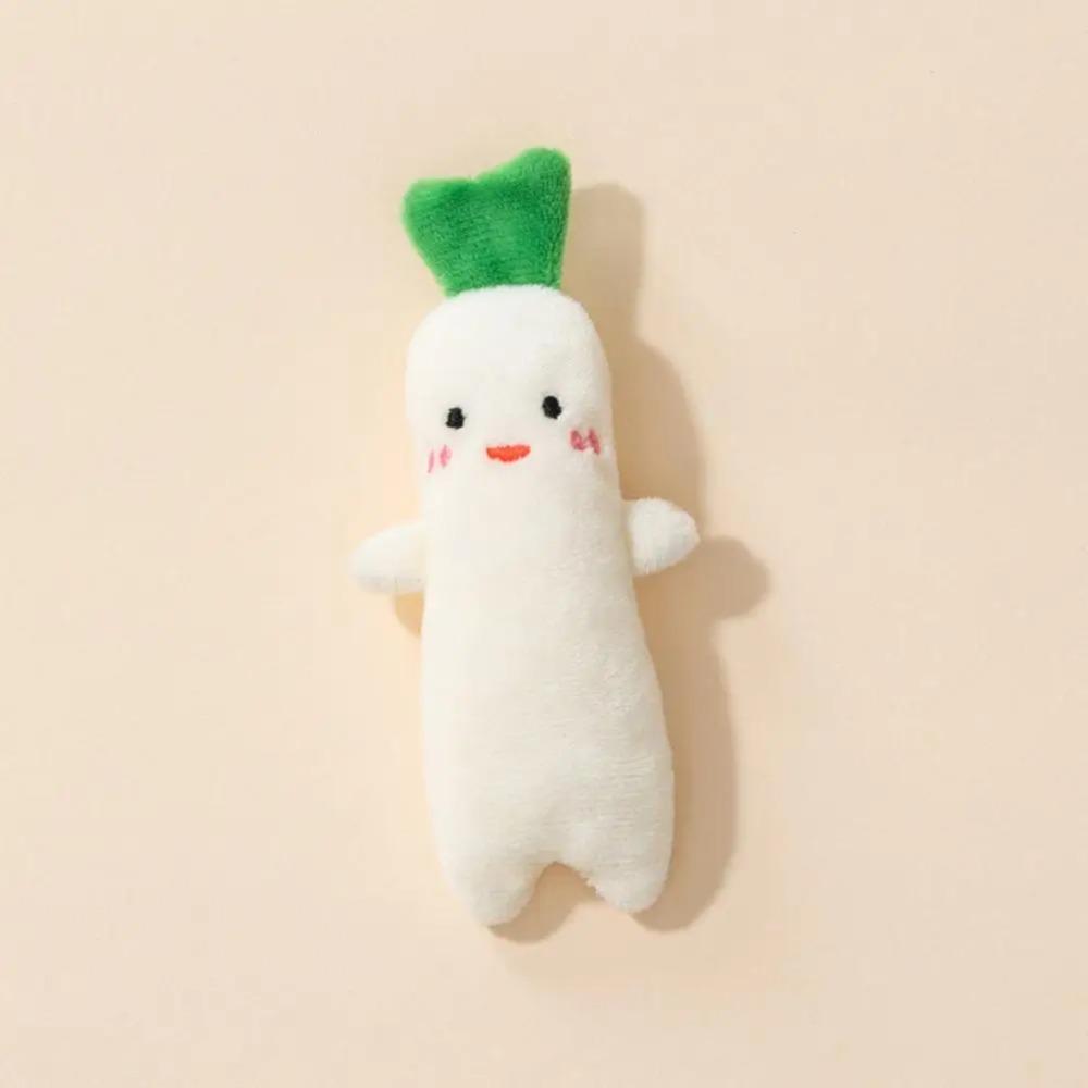 Kawaii Stoppet Frugt & Grøntsag Plyslegetøj Blødt Sød Tegneserie Forårsløg Aubergine Radise Interaktivt Sensorisk Hyggeligt Legetøj til Børn