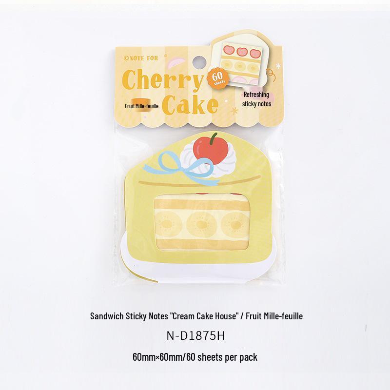 Cream Cake House Sandwich Sticky Notes - Cute Creative Journaling Material for Students