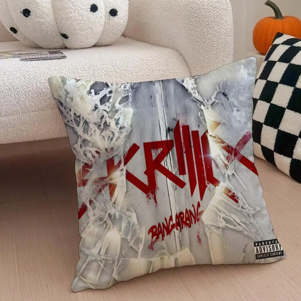 Singer SSkrillexS Cushion Cover Throw Pillow Cover Hidden Button Durable Polyester Chair Cushion 30X30cm