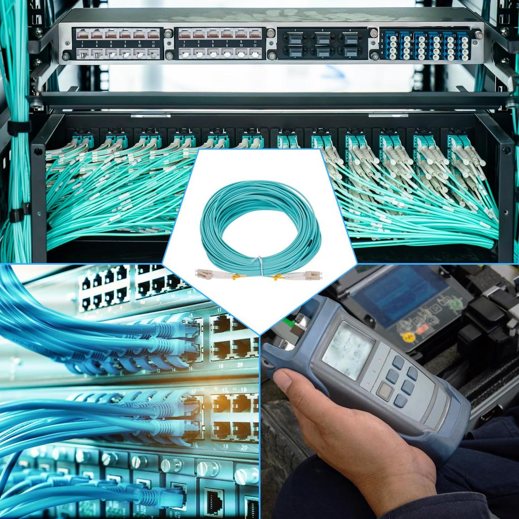 Uxcell 30M Patch Fiber Verde Multimode Duplex OM3 LSZH Jumper cu Fibră Optică pentru Transmițătoare de Rețea și Cablu de Instrumentație, LC-LC
