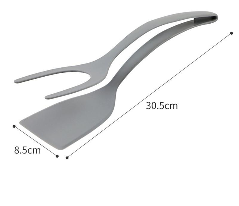 2 in 1 Nylon Griff Klappzange Eierpfannwender Zange Steakpfannwender Französische Klemme Pfannkuchen Bratwender Küchenartikel Küchenzubehör
