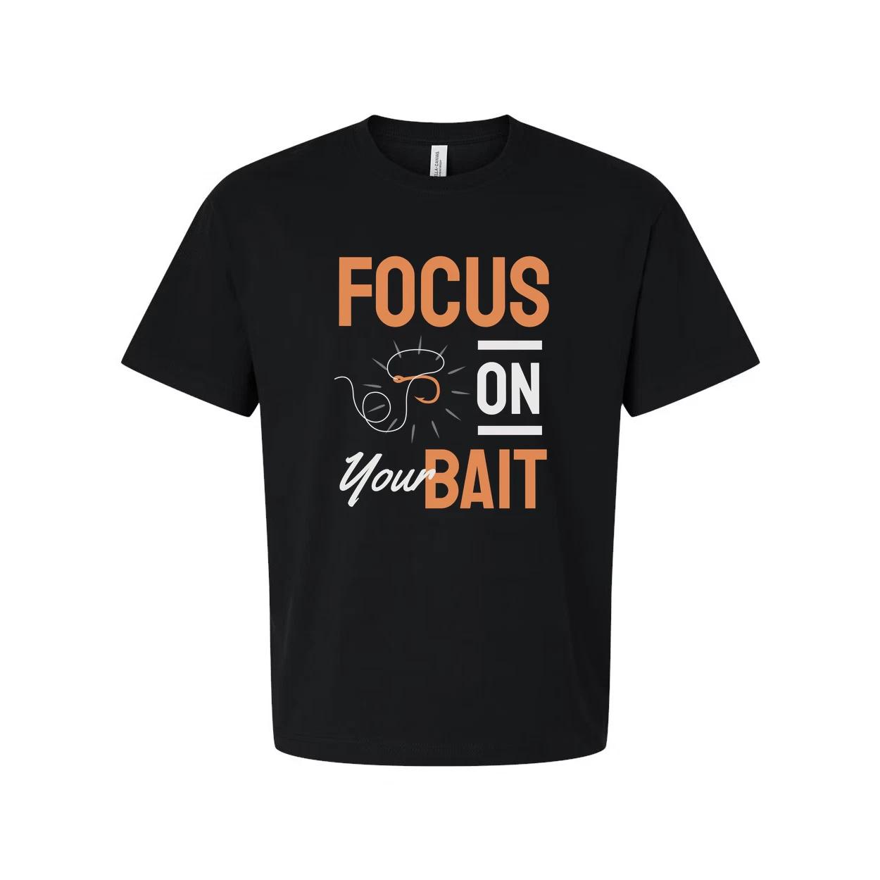 

Unisex Fishing T Shirt With Focus On Bait Graphic For Anglers And Outdoor Lovers 3XL