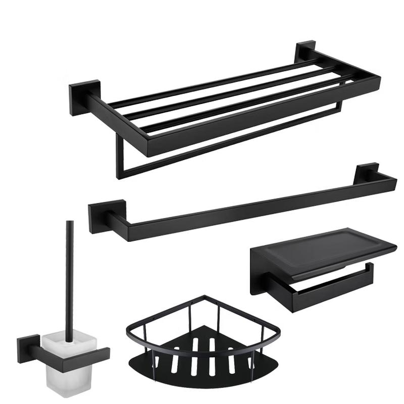 cmaos Black Stainless Steel Double-Layer Towel Rack