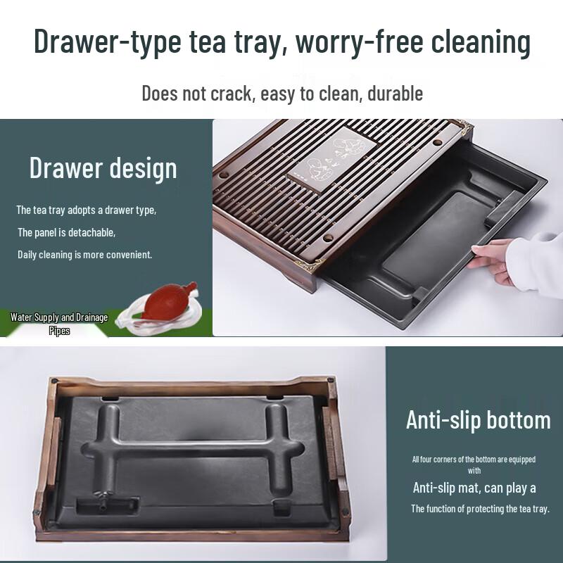 Haofeng Solid Wood & Purple Clay Kung Fu Tea Set