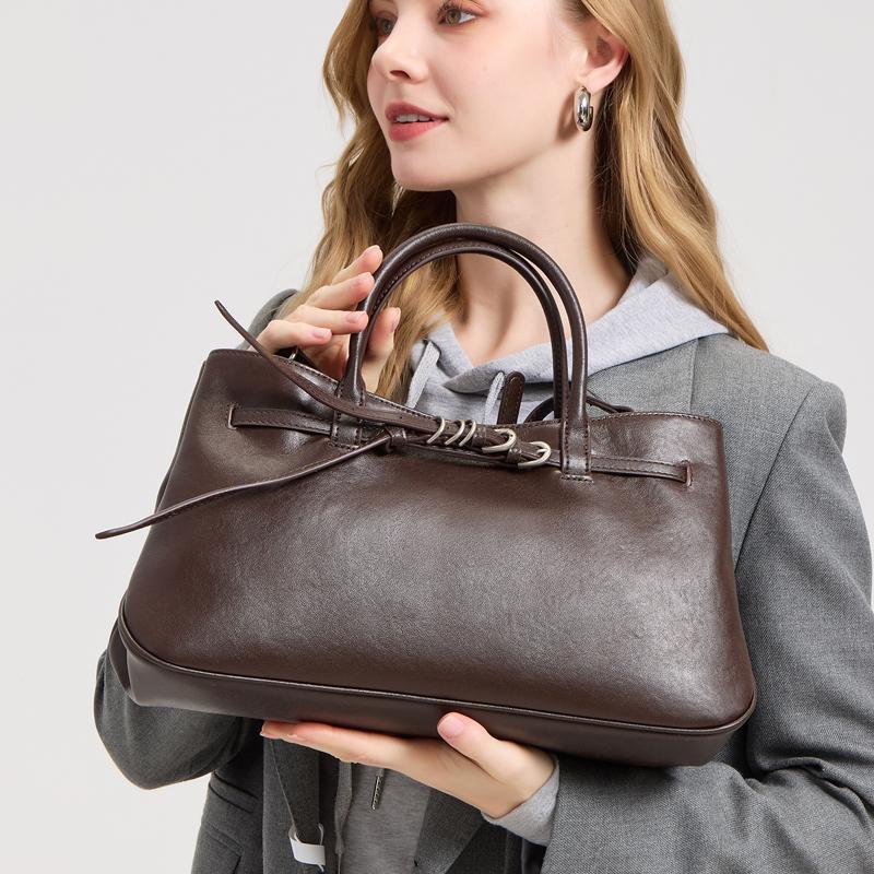 Women's High-quality Soft Cowhide Handbag Ladies Stylish Design Leather Bag Casual Commuting Large Capacity Shoulder Bags