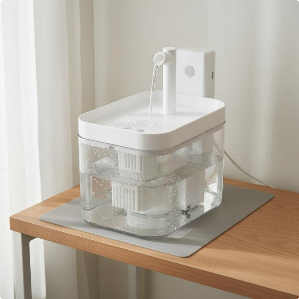 Circulating Feline Water Dispenser Nearly Quiet Pump Wireless Pet Drinking Dispenser for Small Dogs