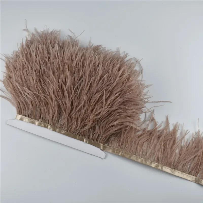 1M 5M 10Meter 8-10Cm Black Ostrich Feather  Trims Natural White Ostrich Feather For Craft Ribbon Fringe For Skirt Party Clothing