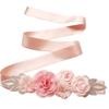 Elegant Rose Flowers Shape Pearl Beads Waist Belt for Bridesmaid Bride Dress
