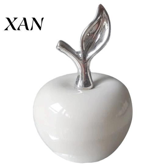 Manzanas Decorativas de Resina Adornos Figura con Hoja, Adorno de Fruta Minimalista, Pantallas Creativas para Mesa de Entrada Artesanía Arte Escritorio Oficina