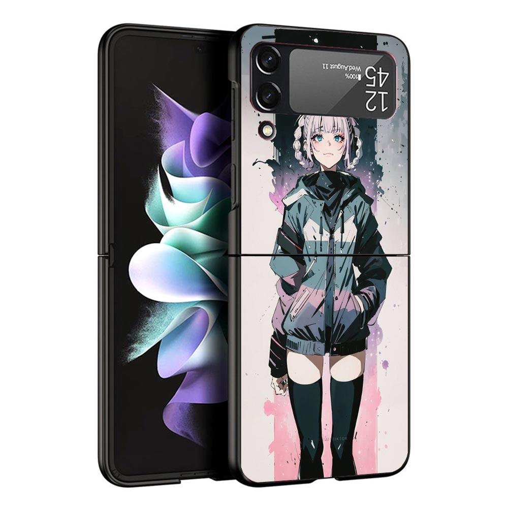 Nazuna Nanakusa Anime Black Phone Case For Samsung ZFlip7 ZFlip6 ZFlip5 ZFlip4 ZFlip3 5G Hard Protective Galaxy Z Flip 3 4 5 6 7
