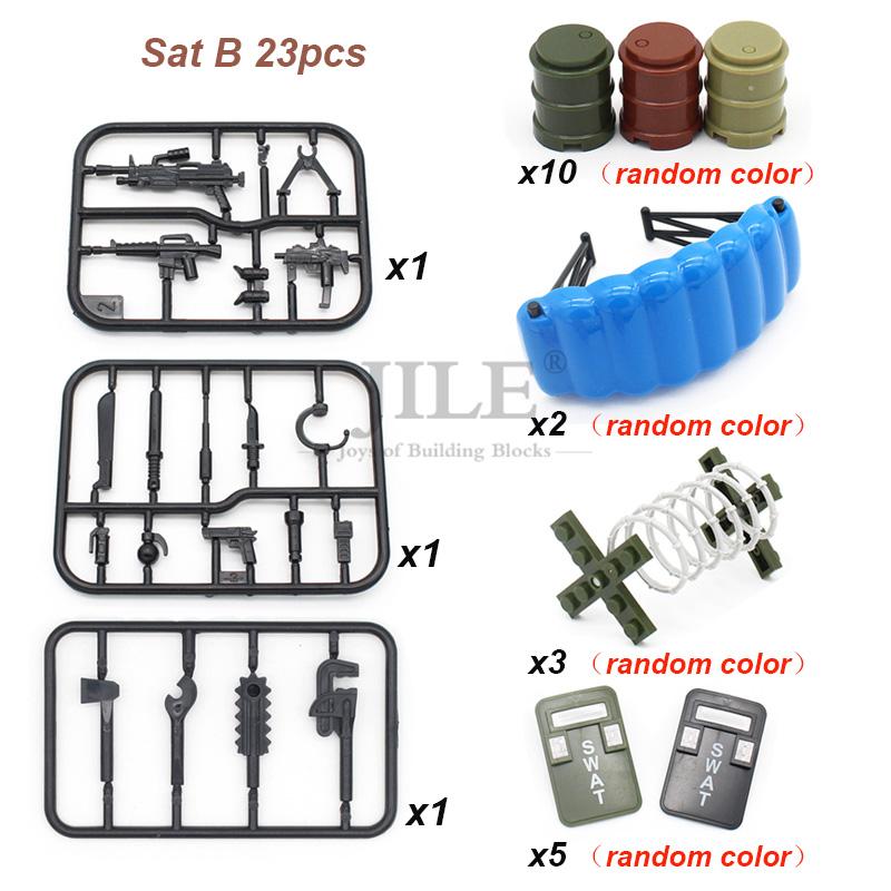 MOC Commando Special Forces Army Soldier Figures Military Base Barbed Wire Weapon Equipment Sandbags Bricks Building Blocks Toys