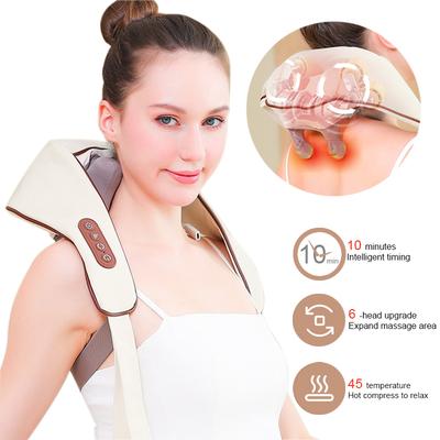 Nackmassager med låg värme Rygg Axelmassagerare Områdes täckning Bionisk knådning Trådlös Massage
