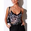 Sexy Lace V-neck Open Back Sling Tops Women's Summer Sexy Print Mesh Vest Inner Bottoming Top Tops