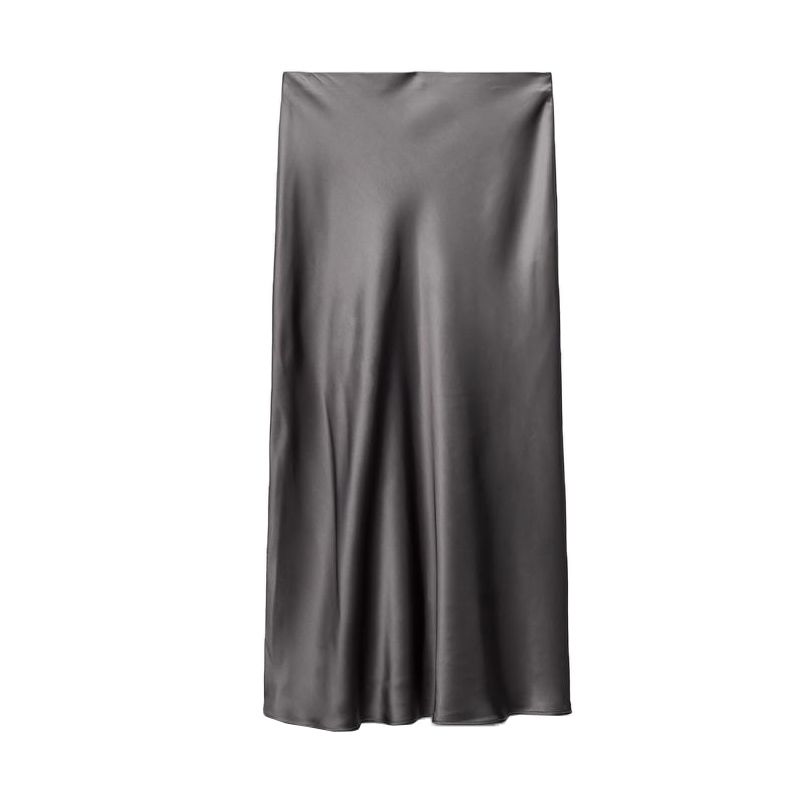Spring New Arrival Fashion Style A- Line High Waist Mid-Length Skirt Silk Satin Texture Midi Skirt Skirt 8338537