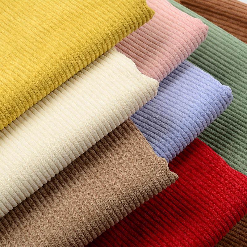Solid Color Corduroy Velvet Ribbed Fabric for Clothing and Sofa Covers