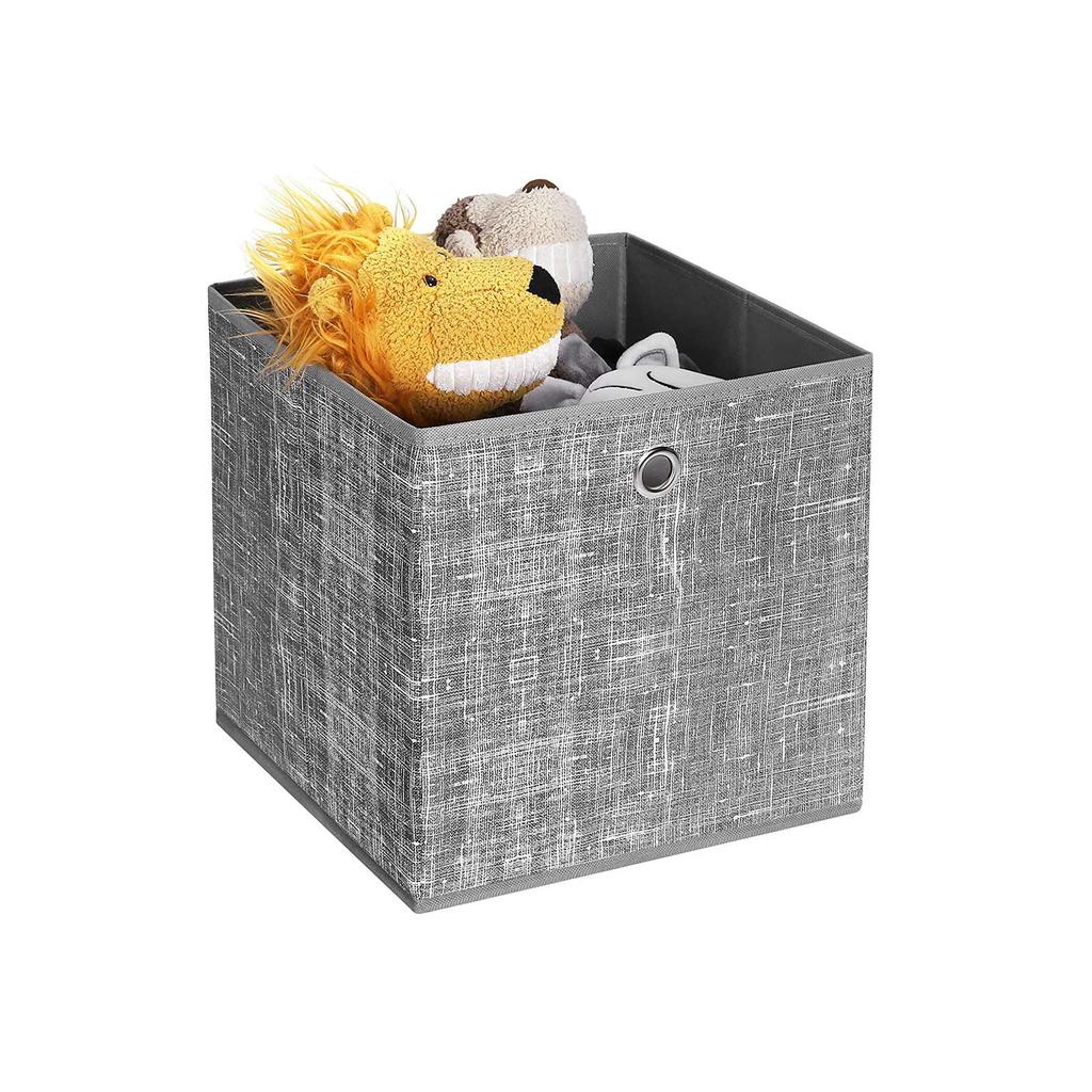 SONGMICS Foldable Storage Boxes, Set of 6 Non-Woven Fabric Storage Cubes, 30 X 30 X 30 Cm, Toy Clothes Organiser Bins, Grey