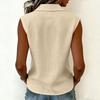 Women Elegant Commuter Sleeveless Button Cardigan Top, Fashion Blouse for Summer