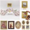 Ornament Playing House Vintage Framed Photos Miniature Oil Painting Mini Picture 1:12 Scale