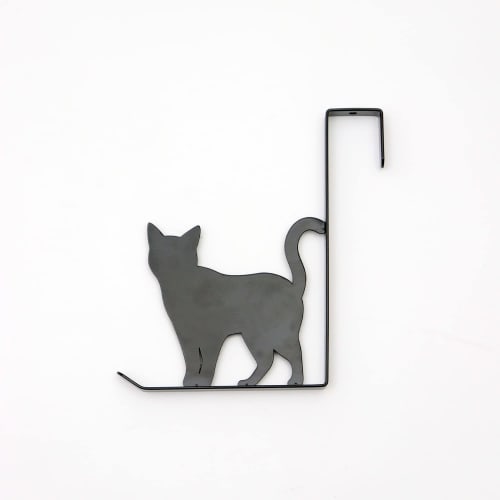 Toyo Case Cat Door Hook, Cat Door Hanger, Coat Hanger, Hook Storage, Door Hook, Cat Clothes, Bag Hook (Walking Black)