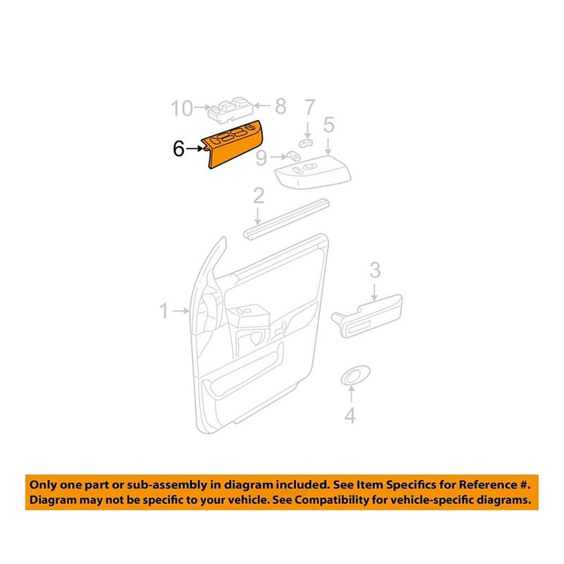 Car Left Driver Side Window Glass Lift Switch Trim Panel Cover 6L1Z-14525-BA for Ford Expedition 2003-2006
