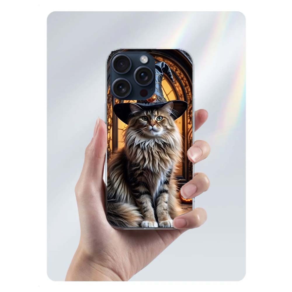 Halloween Magic Cat Clear Phone Case For Iphone 17 Air 16 Pro Max 15 Pro 14 Plus 17E 16E 11 13 12 Mini Cover Cases Fundas Cell T