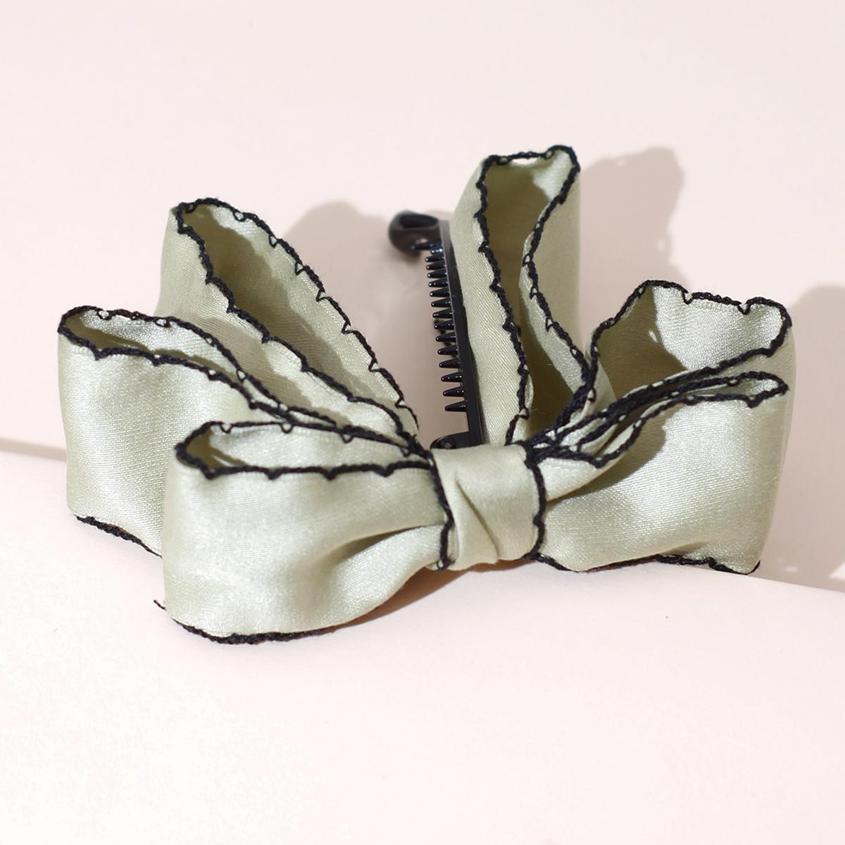 

Lystrfac Новые Модные Тканевые Заколки-бананы с бантом однотонного цвета для женщин, для пучка на затылке, для хвостика, головной убор, аксессуары для волос