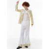 Halloween carnival, retro men's disco stage performance Dico party dance costume