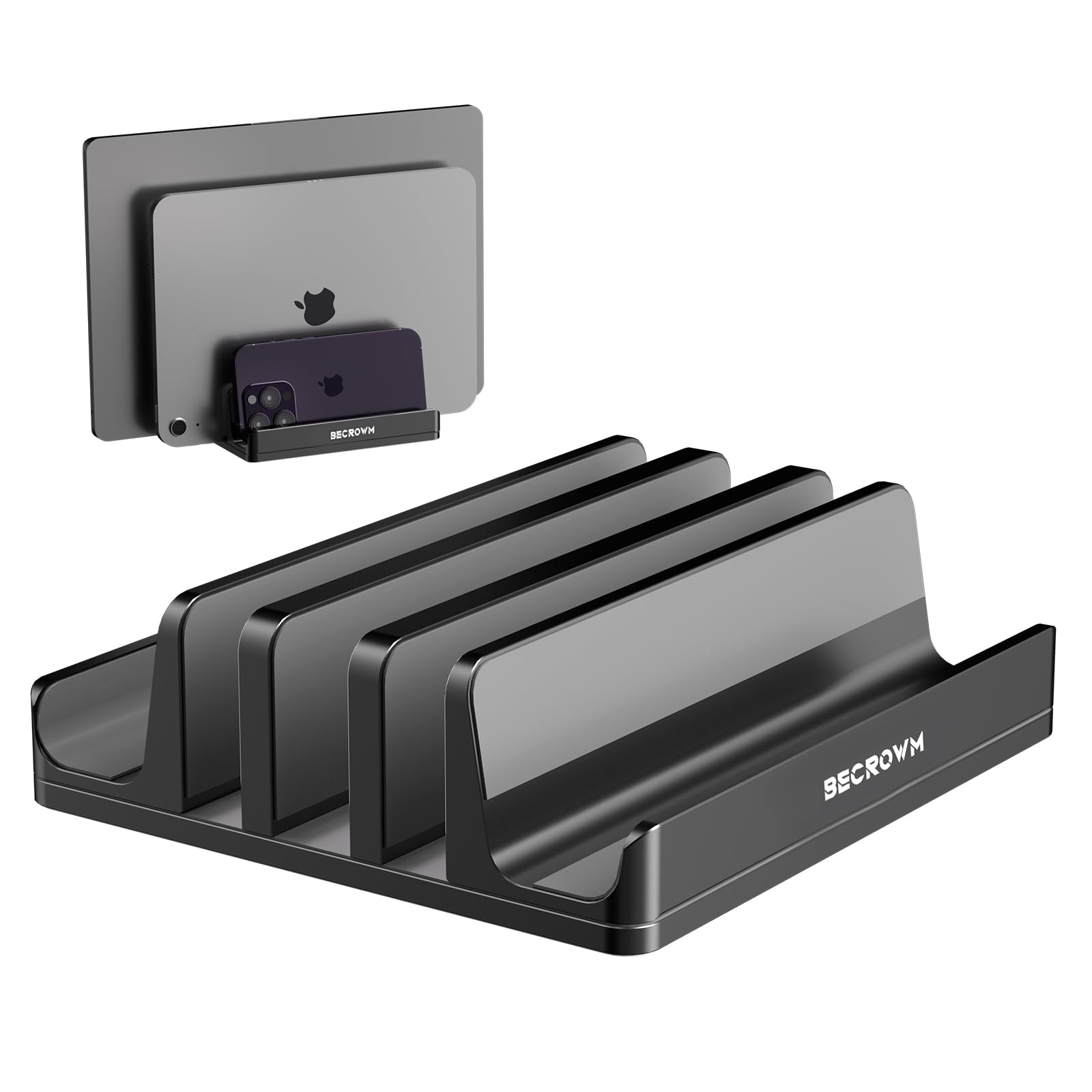 

BECROWM Laptop Vertical PC Vertical Storage Adjustable Vertical Aluminum Alloy Clamshell Stand for MacBook Microsoft Surface Stand, Stand, 5-Piece серый