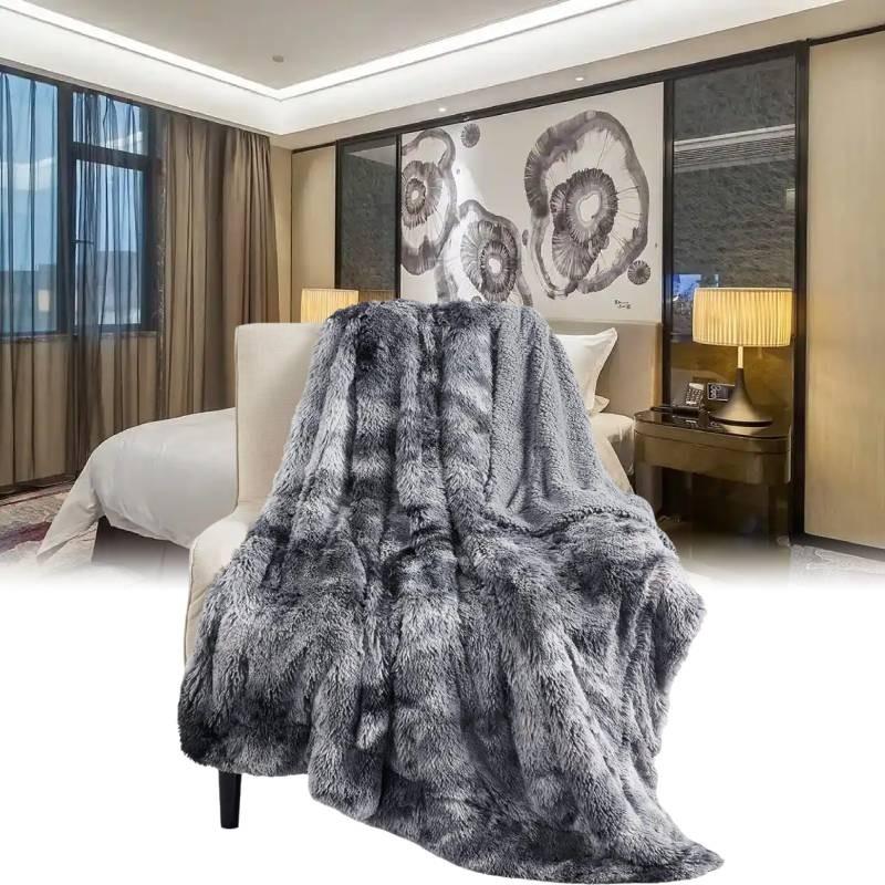 Faux Fur Oversized Blanket Super Soft Cozy Blanket Luxury Fluffy Throw Blan