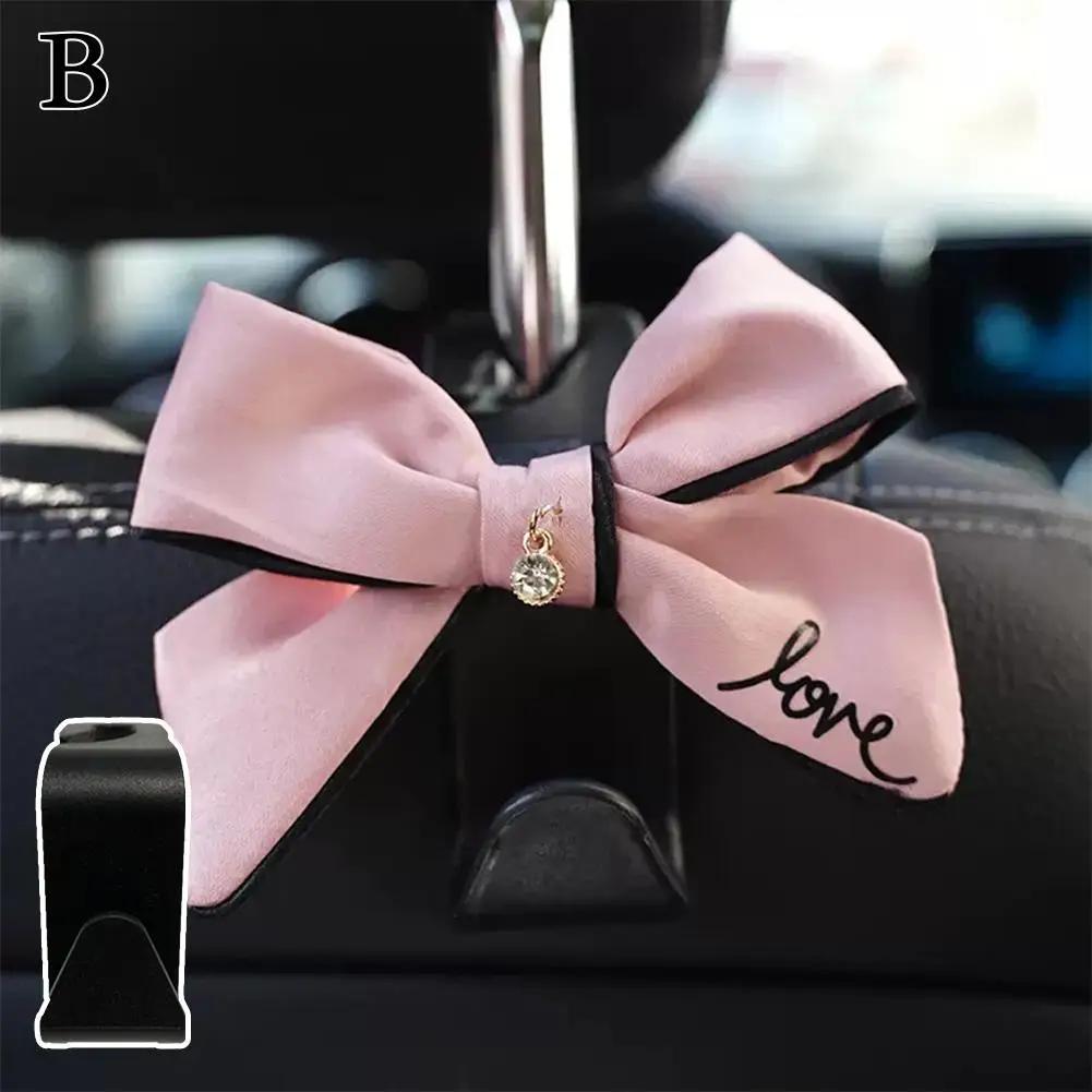 Car Hook Cartoon Cute Bow For Car Back Hook Sundries Cute Rear Placement Tool Interior Accessories B7j1
