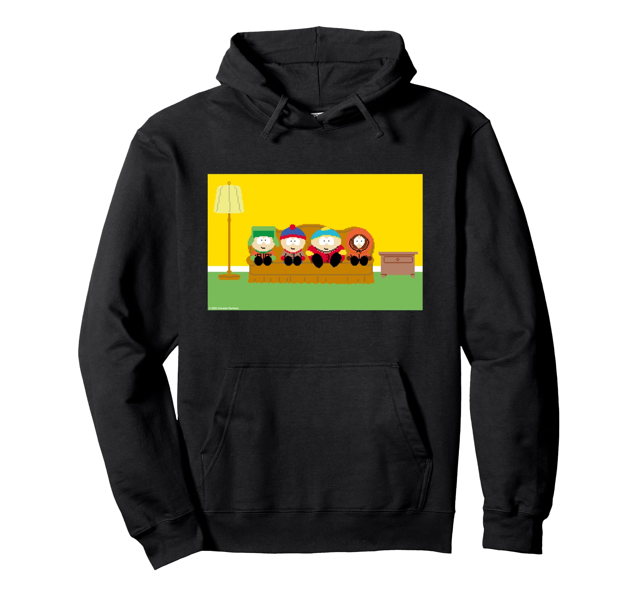 

South Park Kyle Stan Cartman & Kenny on the Couch Pixelated Hoodie