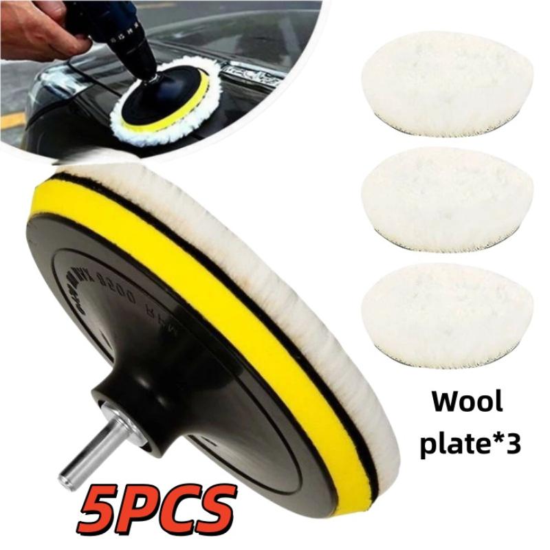 5/7Pcs 3/4/5/6/7 Inches Soft And Reusable Polishing Pads Car Buffing Wool Wheel Mop Kits For Car Polisher Drill Accessories