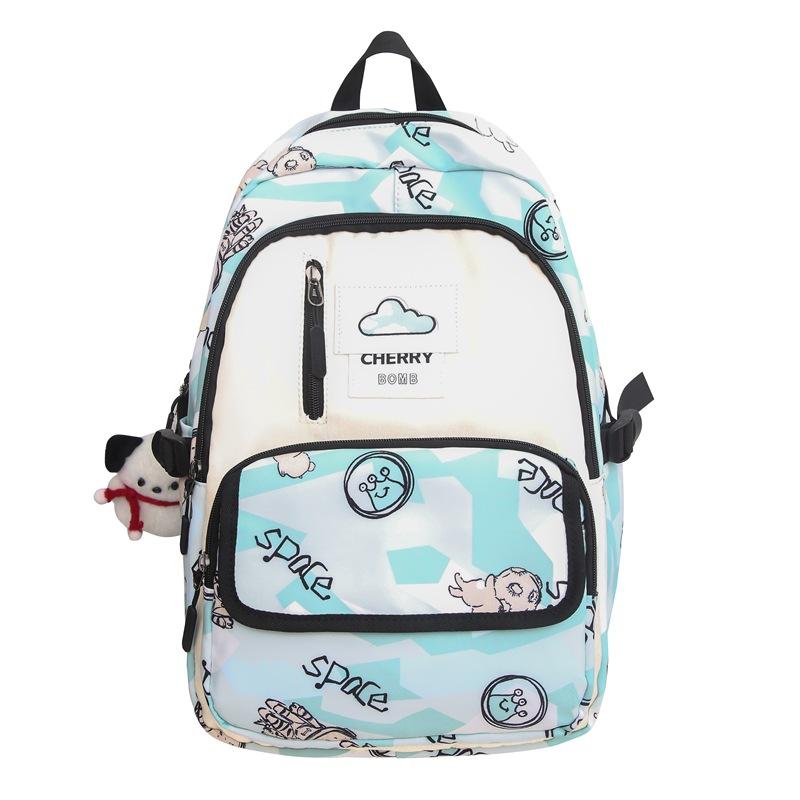 

Шкільний рюкзак з мультфільмом. Жіночий рюкзак великої ємності зелений