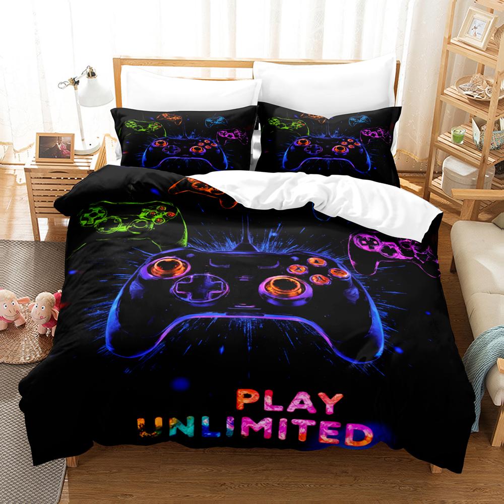Gamepad Bedding Set Gamer Controller Comforter Sets Bed Sheets Set King Size Bedding Set Bedroom Home Decor for Boys Teens