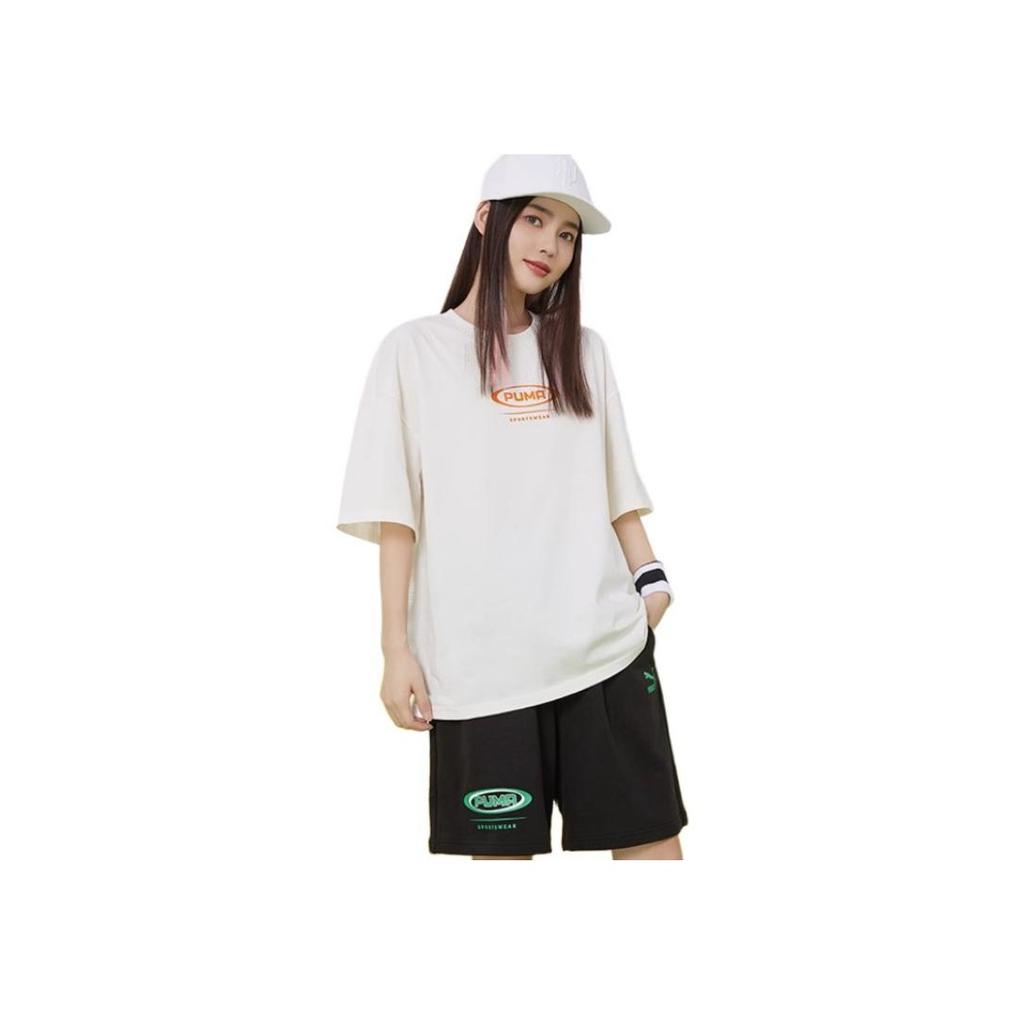 New PUMA Drop Shoulder Sleeve T-Shirt Unisex White 627169-65