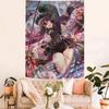 Genshin Impact Hu Tao Cartone Animato Anime Arazzo Pezzo d'Arte Creativo Ideale Teli da Appendere al Muro per Ravvivare la Stanza Decorazione per la Casa
