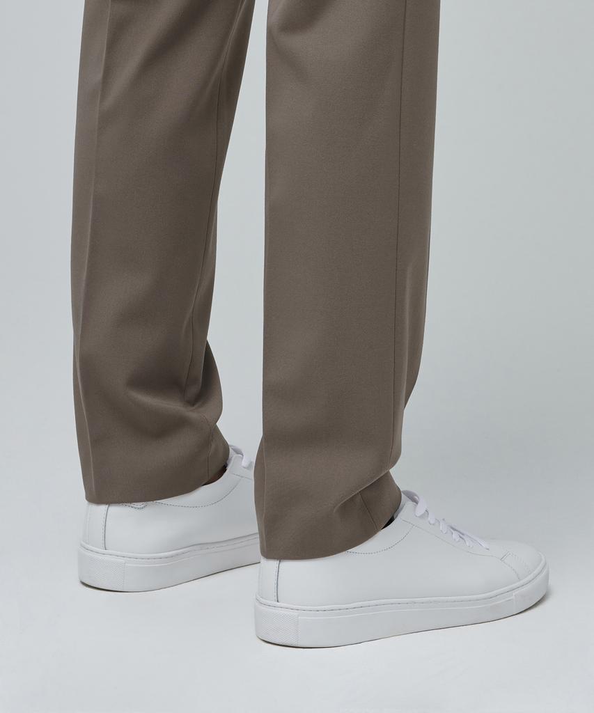 MUSINSA STANDARD Heavyweight Fleece-Lined Tapered Hidden Elastic Waist Length Slacks [Dusty Beige]