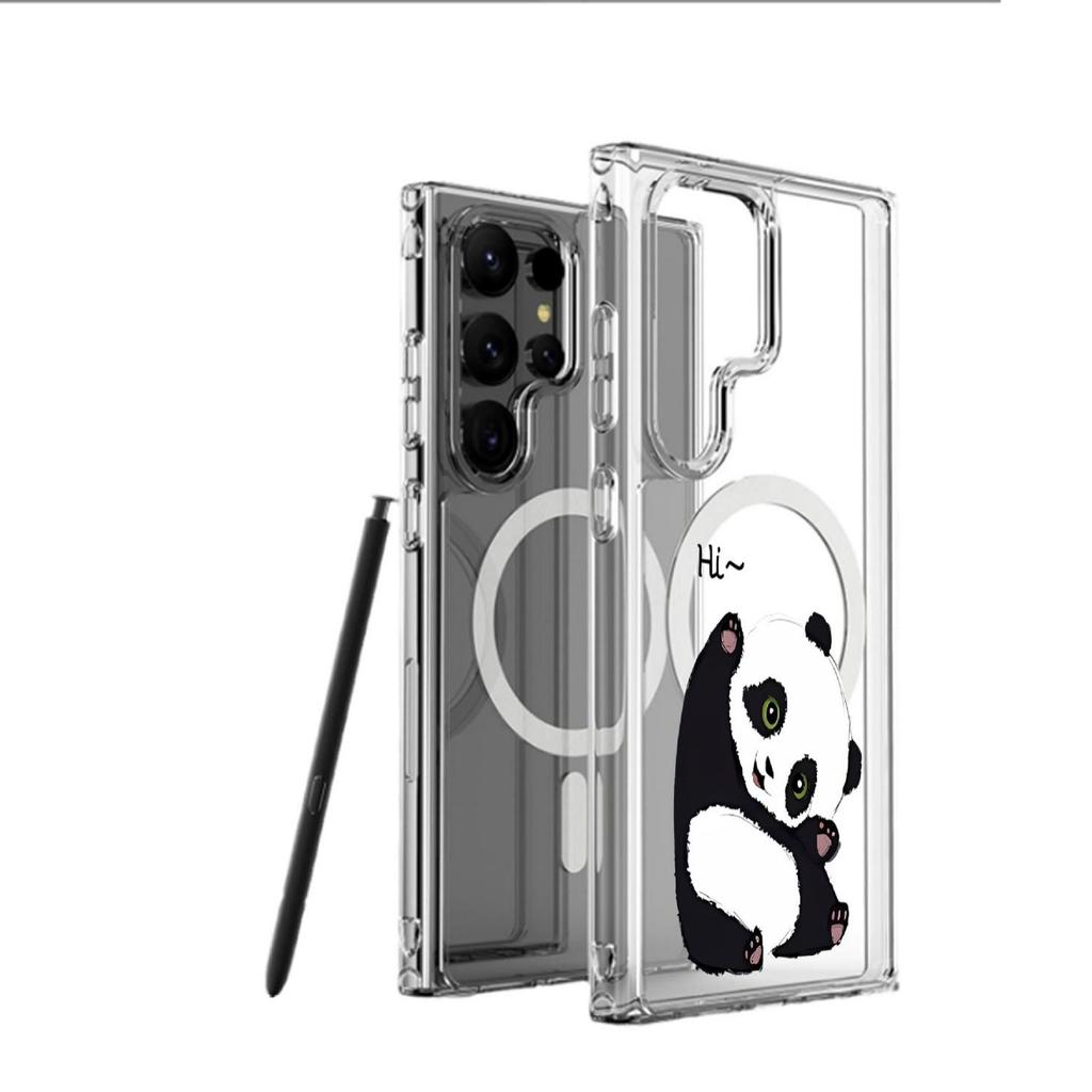 Hello Panda iPhone 14-17 Pro Max Magnetic Transparent Case
