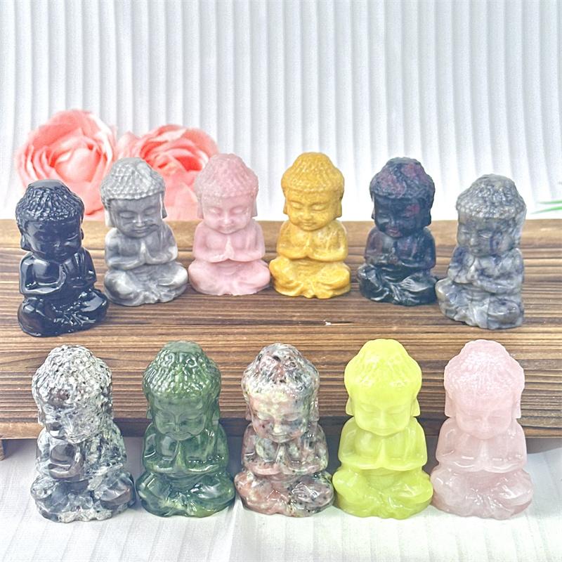 Price Beautiful Mixed Material Baby Buddha Crystal Carving for Home Decoration