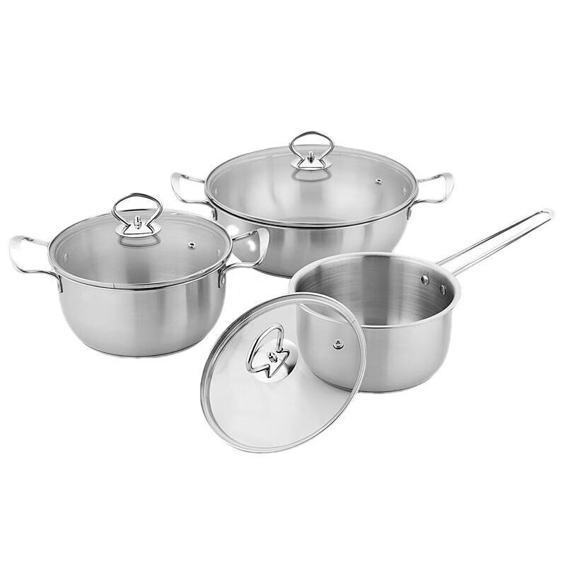 Lilang Thickened Stainless Steel Cookware 3-Piece Set