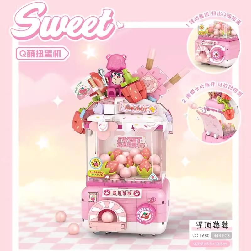 Small Blocks Panda Series Street View Food Truck Fruit/Icecream Shop Learning Build Toys Toy For Kidss For Kids Adult