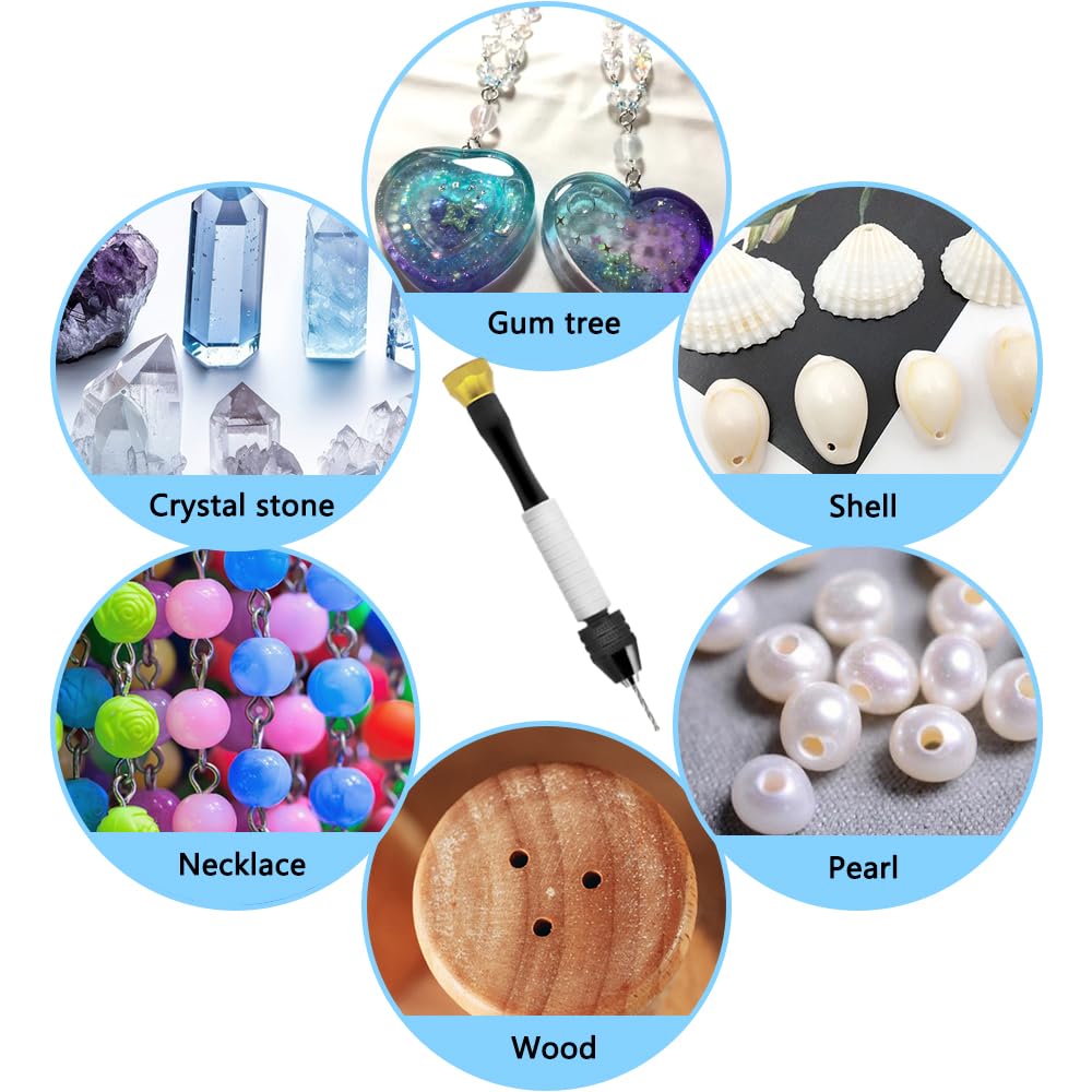 AIFUDA Ruční vrtačka pro šperky AIFUDA Ruční pinová mikro spirálová sada vrtáků pro rotační nástroj pro a jiné hobby vrtačky na výrobu, svěrák, (0,8 mm-3,0 mm) Pryskyřice,