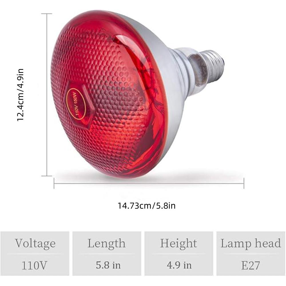 150w  Mutifunctionnal Near Infrared Red Heat Lamp Bulb Fit Standard E26/E27 Socket Relieve Pain Optimal Therapy For Body