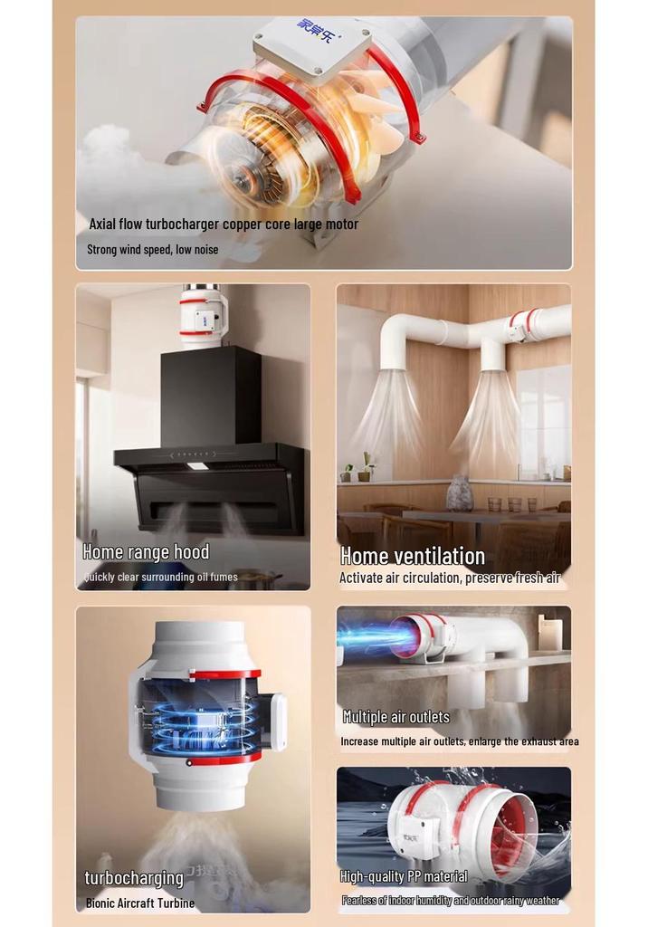 Remote-Controlled Axial Flow Indoor Exhaust Fan with Turbo Ventilation
